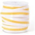 thumbnail image 1 of 1 Roll Polyester Ribbon Single Face Velvet Ribbon Binary Colour Striped Pattern Yellow 3/4 inch(19mm) 25yards/roll(22.86m/roll), 1 of 8