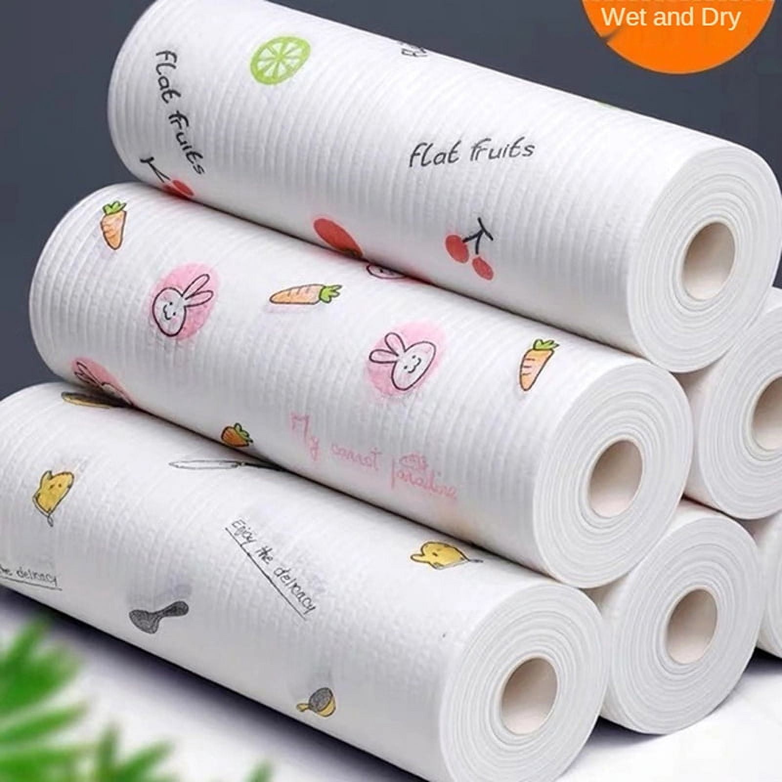 1 Roll Reusable Lazy Rag Towel Kitchen Rag Organic Dish Towel Pattern ...