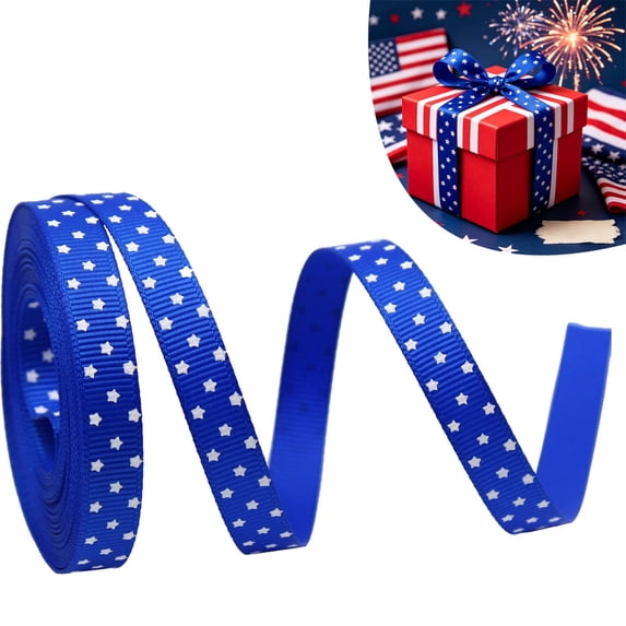 1 Roll Ribbon Patriotic Ribbon For Gift Wrapping,Plastic (G)