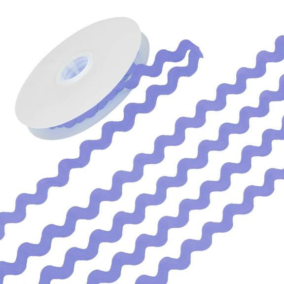 1-Roll Rick Rack Trim, 10 Yard 15mm / 0.6 Inch Wave Bending Fringe Trimming Ribbon [Dark Purple]