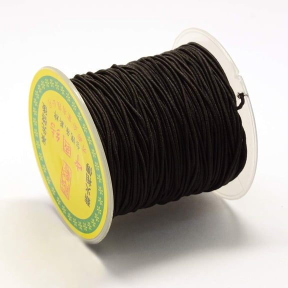 1 Roll Round Elastic Cord Black 1.2mm Diameter Fiber Outside Inside 43.74 Yards per Roll Stretch Cord for DIY Crafting Sewing Projects Black DIY