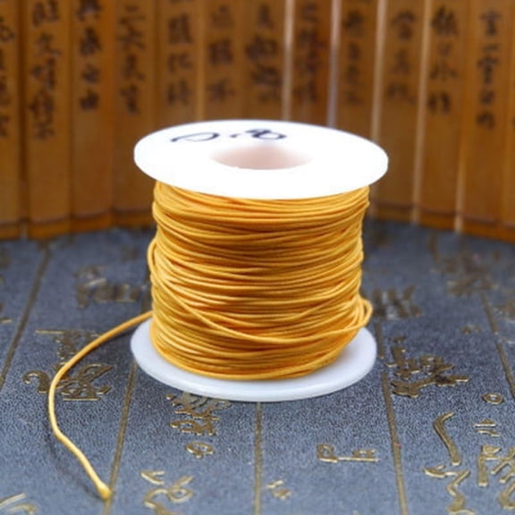 1 Roll Round Elastic Cord Stretchy Thread Stretch String for Clothing Sewing Jewelry Making Gold 1.2mm 109.36 Yards(100m)/roll