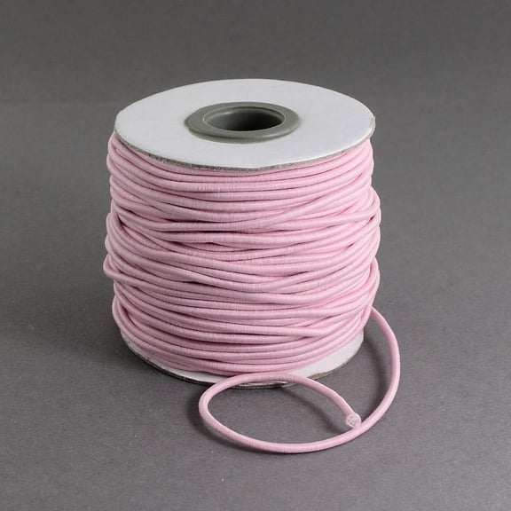 1 Roll Round Elastic Cord with Nylon Outside and Rubber Inside Pink 2mm about 43.74 yards(40m)/roll