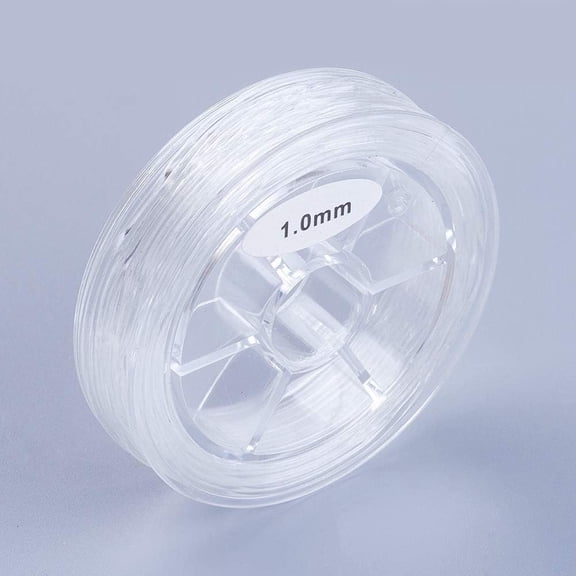 1 Roll Round Japanese Elastic String Elastic Beading Thread for Stretch Bracelet Making Clear 1mm about 10.93 yards(10m)/roll
