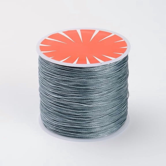 1 Roll Round Waxed Polyester Cords Twisted Cord Gray 0.5mm 115.92 Yards(106m)/roll Gray