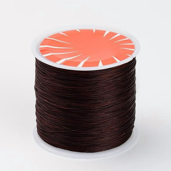 1 Roll Round Waxed Polyester Cords Twisted Cord Saddle Brown 0.5mm About 115.92 Yards(106m)/roll