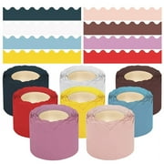 WORGEOUS White Coated Paper Bulletin Board Borders for Classroom Decor 1 Roll Scalloped Borders