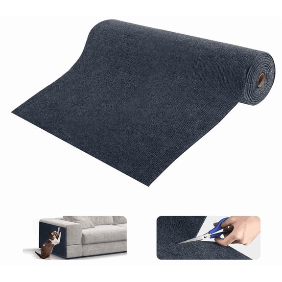 1 Roll Self Adhesive Carpet Peel and Stick Non-Slip Hardwearing Soft Padded Carpet Tiles Pet Rugs Covers Scratch Protector Mat for DIY Home Bedroom Flooring Office - (Dark Gray,L)