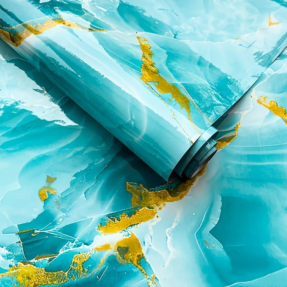 1 Roll Self-Adhesive Marble Pattern Vinyl Wallpaper – Waterproof, Oil-Resistant Kitchen Countertop Decal. Easy Peel & Stick for Kitchen, Bathroom, Living Room,