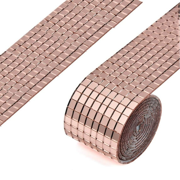 1 Roll Self-Adhesive Mirrors Mosaic Wall Stickers DIY Real Glass Mirror Mosaic Tiles Sticker Mini Square Glass for Home Decorative Craft DIY Accessories 5 x 5 mm