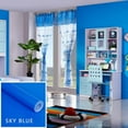 thumbnail image 1 of 1 Roll Self-Adhesive Solid Color PVC Wallpaper Roll Peel and Stick Removable Waterproof Wall Sticker Decals Art Mural Drawer Cabinet 15.8" x 23.6", Sky Blue, 1 of 6