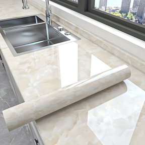 1 Roll Self-Adhesive Waterproof Wallpaper - Oil & Heat Resistant, Easy to Cut for Kitchen Backsplash, Furniture Makeover, and Wall Protection, Vinyl Material with Textured Design, Seamless Match