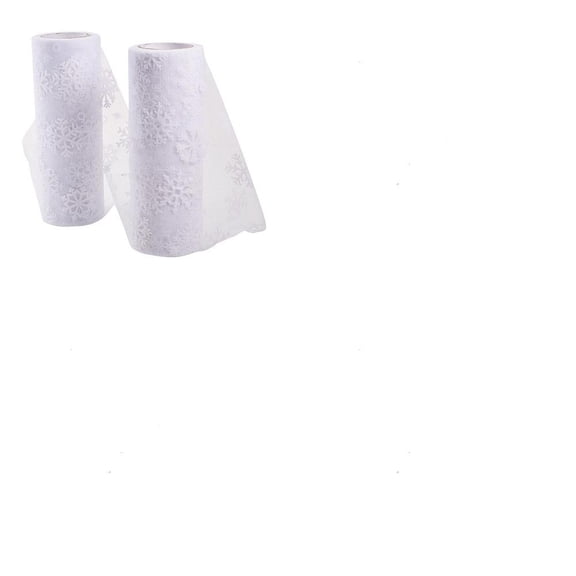 1 Roll Snowflake Deco Mesh Ribbons Tulle Fabric Tulle Roll Spool Fabric For Skirt Making White 6 inch(15cm) 10yards/roll(9.144m/roll) for DIY