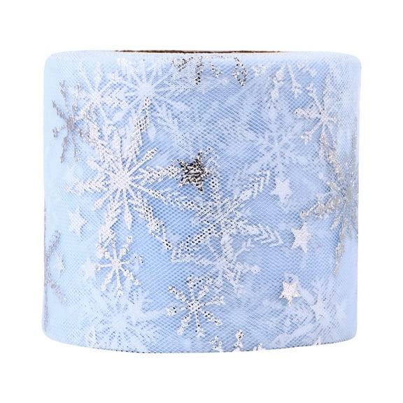 1 Roll Snowflake Tulle Roll Christmas Gauze Roll Snowflake Ribbon Wrapping Gauze
