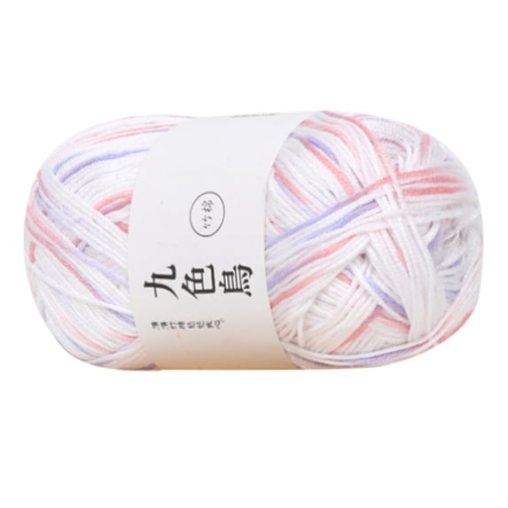 1 Roll Soft Cotton Yarn Skeins Wool Yarn for Crocheting & Knitting Hand Solid Color Knitting Yarn Weaving Yarn Crochet Yarn Craft Materials for DIY Handcrafts Spinning Materials, White Red