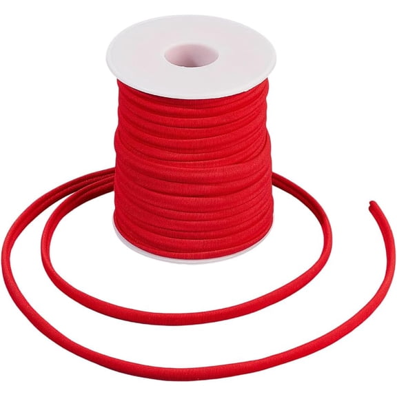 1 Roll Soft Nylon Cord Elastic Piping Cord Trim Red 5x3mm 21.87 yards(20m)/roll
