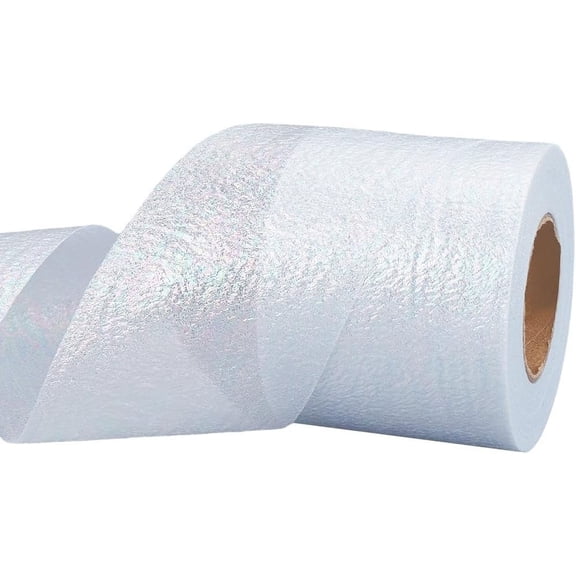 1 Roll Sparkle Polyester Laser Deco Mesh for Party Decoration Misty Rose 2-3/8 inch(60mm) 25yard/roll