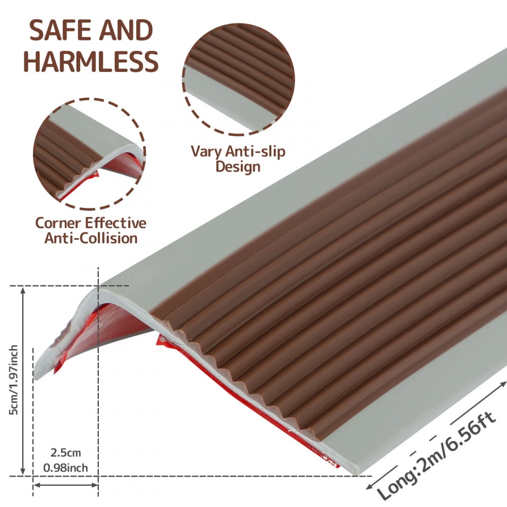 1 Roll Stair Edge Protector Soft PVC Non-slip Stair Nose Edging L-Shape ...
