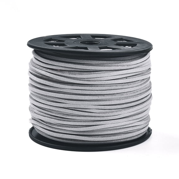 1 Roll Suede Cord Suede Lace Light Grey 2.7x1.4mm about 98.42 yards(90m)/roll