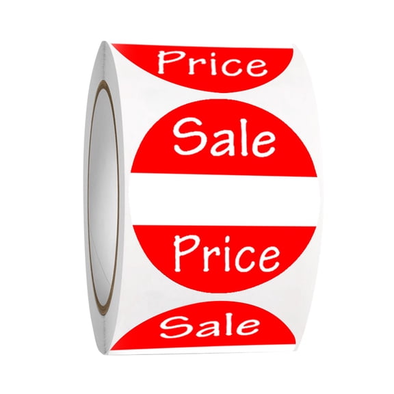 1 Roll Supermarket Grocery Food Packaging Labels, 500 Paper Labels per Roll, Easy to Write, Durable for Retail/Shops/Exhibitions