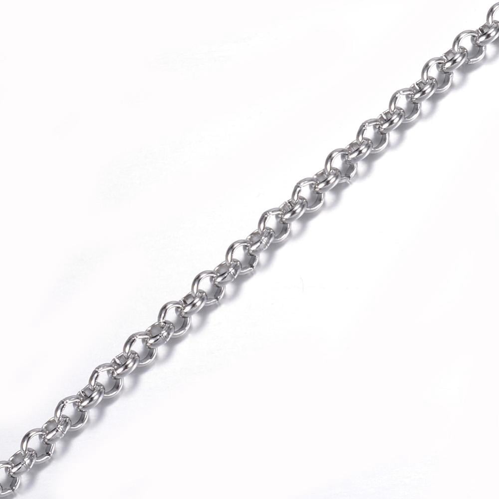 10-Pack Rainbow Colored Stainless Steel Link Chains - 2mm Wide Necklace Chains With Clasp For Jewelry Making