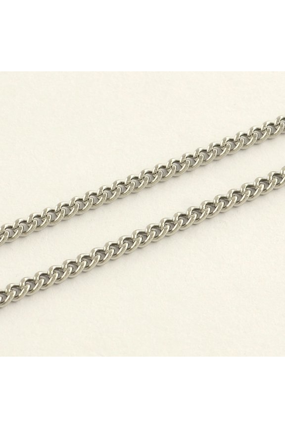 1 Roll Tarnish Resistant 304 Stainless Steel Curb Chains with Spool Unwelded Faceted Stainless Steel Color 2.7x2x0.5mm 32.8 Feet(10m)/roll