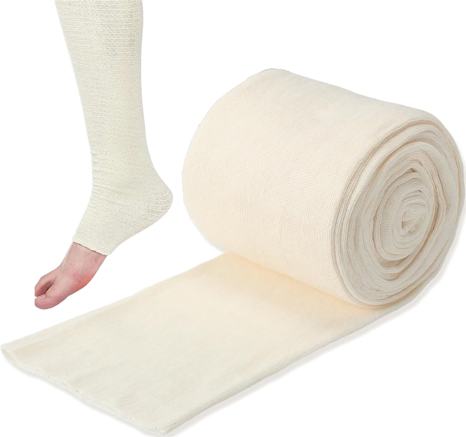 1 Roll Tubular Bandages,Elastic Bandage Sleeve Cotton Tubular Stockinette Gauze Roll for Cast Plaster Comfort Wear,Reusable Compression Support Bandage Roll for Joint Tissue (4 Inch X 11 Yard)