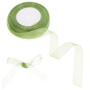 Green Raindrops Pattern Ribbon Roll for Wrapping, Crafts, Decorations, 1 Roll