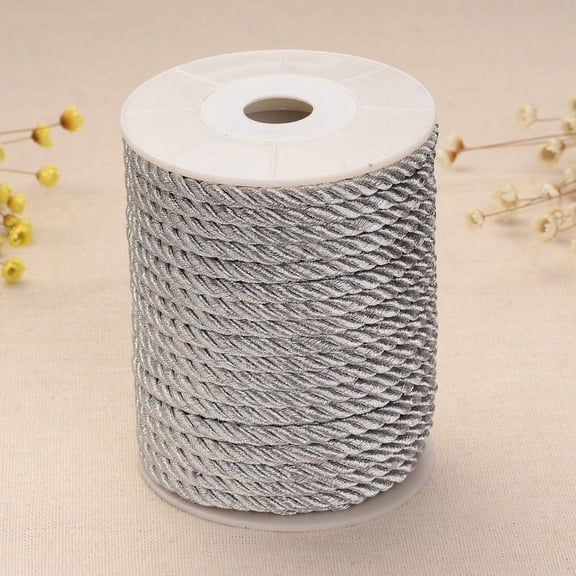 1 Roll Twisted Nylon Thread Silver 5mm about 18~19yards/roll(16.4m~17.3m/roll)