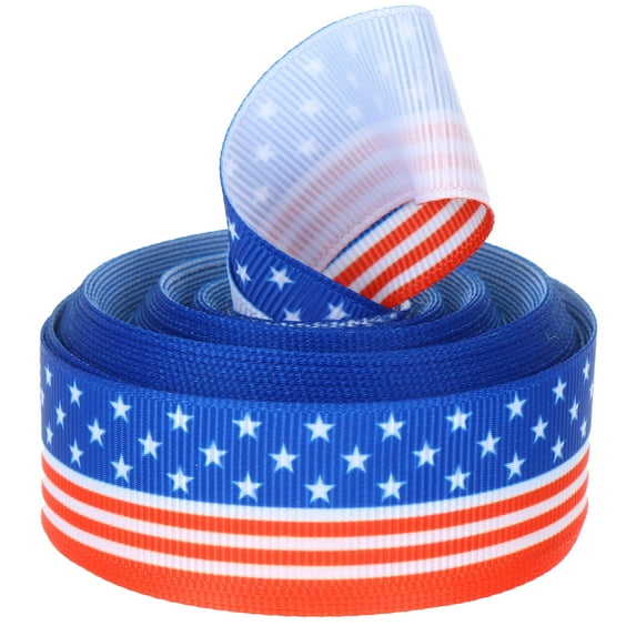 4th of July Ribbon, DIY Memorial Day Wired Edge Ribbon for Patriotic Decoration