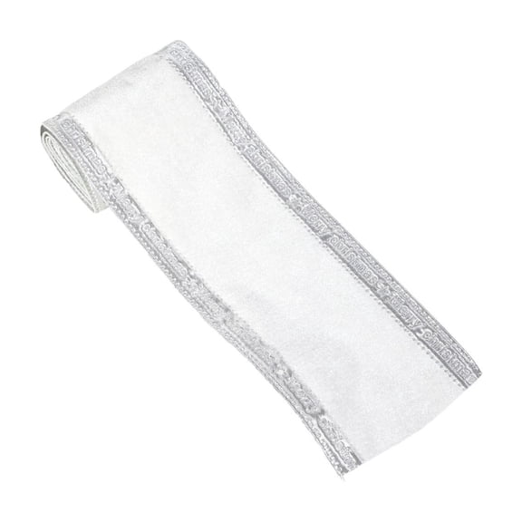 1 Roll Velvet Wired Ribbon, Double Sided Velvet Thick Ribbon for Christmas Tree Wreaths Gift Wrapping Bows Gralands Home Decor Crafts (White, 4''X196'')