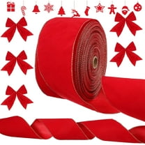 1 Roll Waterproof Velvet Ribbon with Gold Edge – Wired Christmas Ribbon for Handmade, Gift Wrapping, Home Decor, Wreath Crafts & Christmas Tree
