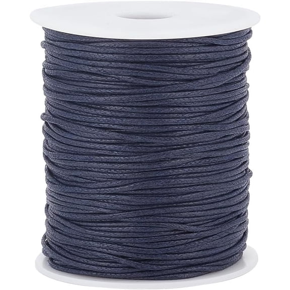 1 Roll Waxed Cotton Thread Cords Macrame Artisan String for Jewelry Making Prussian Blue 1.5mm about 100 yards/roll DIY