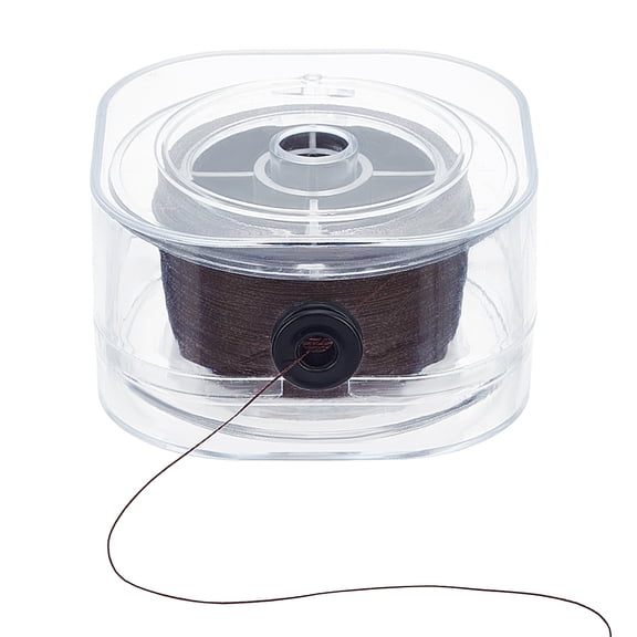 1 Roll Waxed Cotton Thread Cords Round Coffee 0.2mm about 218.72 Yards(200m)/Roll