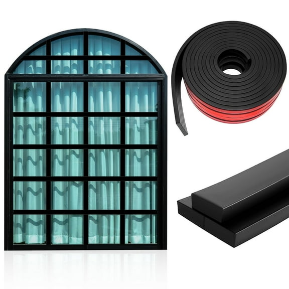 1 Roll Window Grille Inserts Grid Kit Self Adhesive Trim DIY Simulated Non Surround Grid Style Flexible Molding Trim for Window Frames (6.56ft/2m, Black)