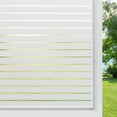 thumbnail image 1 of 1 Roll Window Privacy Film,Frosted Glass Window Film,Decorative Front Door Covering,Anti-UV Static Cling Non Adhesive Window Sticker,Striped Pattern Frosting Film, 1 of 8