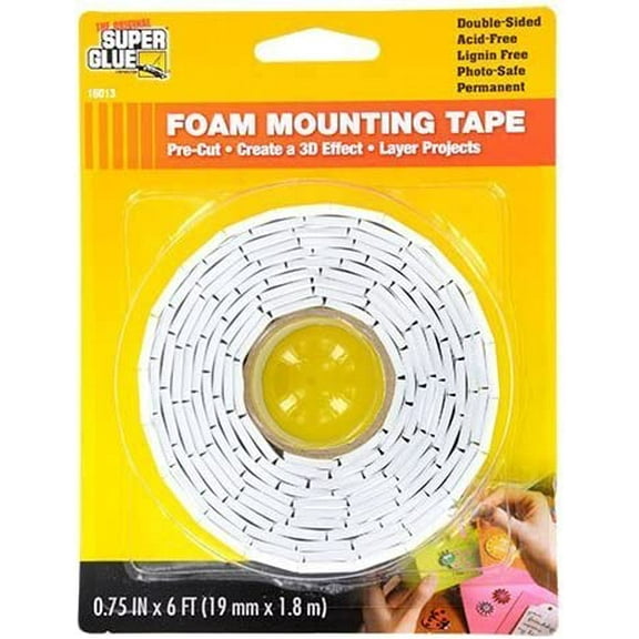 1 Roll    X 6 FT Super Glue Pre-Cut Double Sided Adhesive Foam Mounting Tape Acid Free