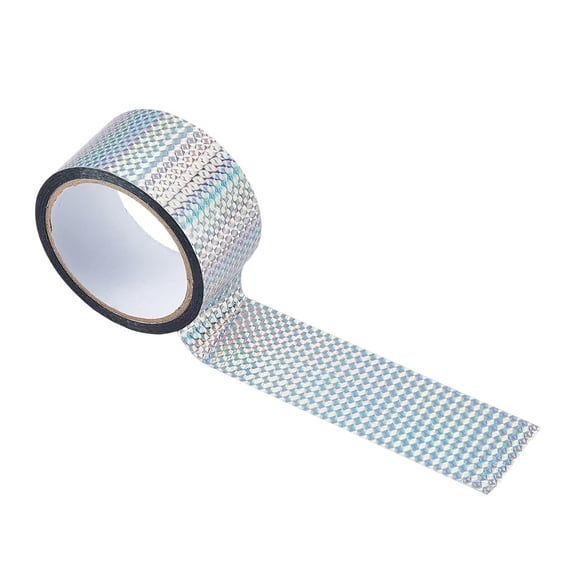 1 Roll of 2 Inch x 55 Yards Polyester Metallic Tape Self Adhesive Silver Duct Tape Wood Metallic Mirror Decorative Tapes