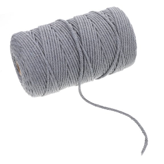 ifundom Cotton Rope Grey Hand-Weaving Thread for Crafts, Macrame Cord for Home Decor, Jewelry Making, and Projects