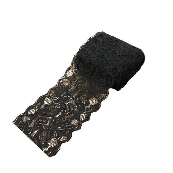 1 Roll of Elastic Lace Trimming DIY Clothing Material Gift Packing Ribbon Decorative Handmade Clothing Accessories Black