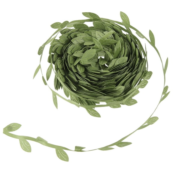 TABLZONE Green Polyester Leaf Ribbon for Party Decorations, Wrapping, Crafts, Floral Arrangements and Themed Events