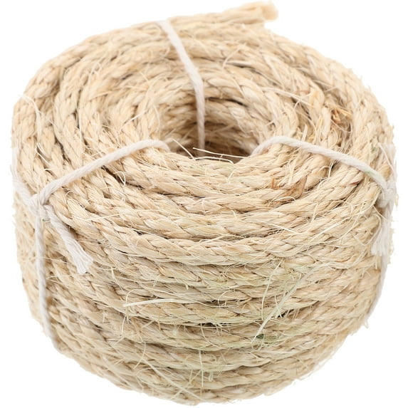 1 Roll of Natural Sisal Rope Hemp Rope for Cat Tree Scratching Pad DIY Repairing