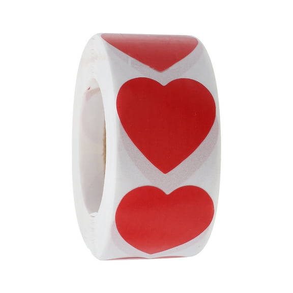 1 Roll of Small Heart Stickers Self-Adhesive Heart Labels for Crafting Scrapbooking Box Sealing Stickers Packaging Stickers