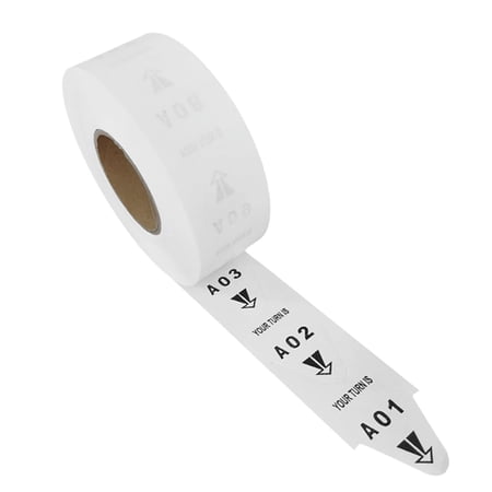 1 Roll of Turn O Matic Tickets 2-Digit Take a Number 3000 Tickets for D80 Ticket Dispenser 6 Groups Queue Number from A01-E99 White (White-1 Roll)