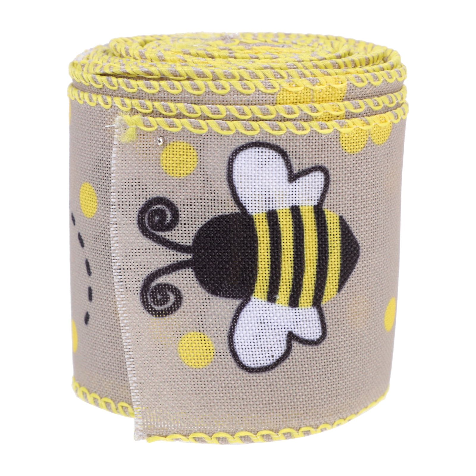 Recardis 1 Roll of Wired Edge Ribbon Bee Pattern Wrapping Ribbon ...