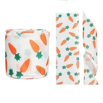 1 Roll1 3.3 Yards 2.5inch Spring Ribbon Easter Bunny Burlap Ribbon for Spring Holidays Gift Wrapping Bow Wreath Making Easter Party Decorations