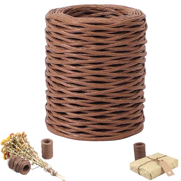 1 Rolls Floral Bind Wire Wrap Twine,Tutuviw Vine Wire Waterproof Paper Wrapped Rope Metal Wire for Flower Bouquets Flower Crowns, Artificial Flower Making, DIY Projects,Wedding Decorating (Brown)