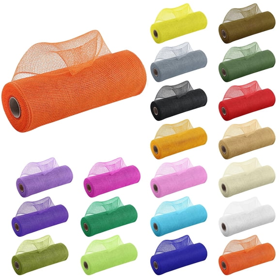 1 Rolls Poly Burlap Deco Mesh 10 Inch Deco Poly Decorative Mesh Ribbon Wrapping Ribbon Rolls for Home Door Wreath Decoration DIY Crafts Making