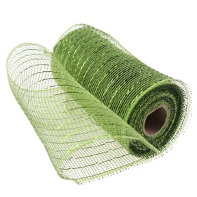 1 Rolls Poly Deco Mesh,10 Inch Wide Deco Poly Decorative Mesh Ribbon Wrapping Ribbon Rolls for Home Door Wreath Decoration DIY Crafts Making and various decorating projects,15 Colors(army green)