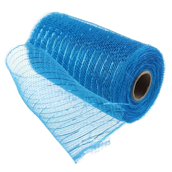 1 Rolls Poly Deco Mesh,15cm Wide Deco Poly Decorative Mesh Ribbon Wrapping Ribbon Rolls,Party and Decorating Supplies,for Home Door Wreath Decoration DIY Crafts Making(Blue)